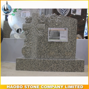 G623 Granite Carving Cross Headstone