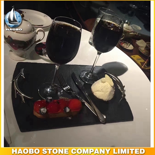 Black Slate Coffee Plate From Haobo Factory
